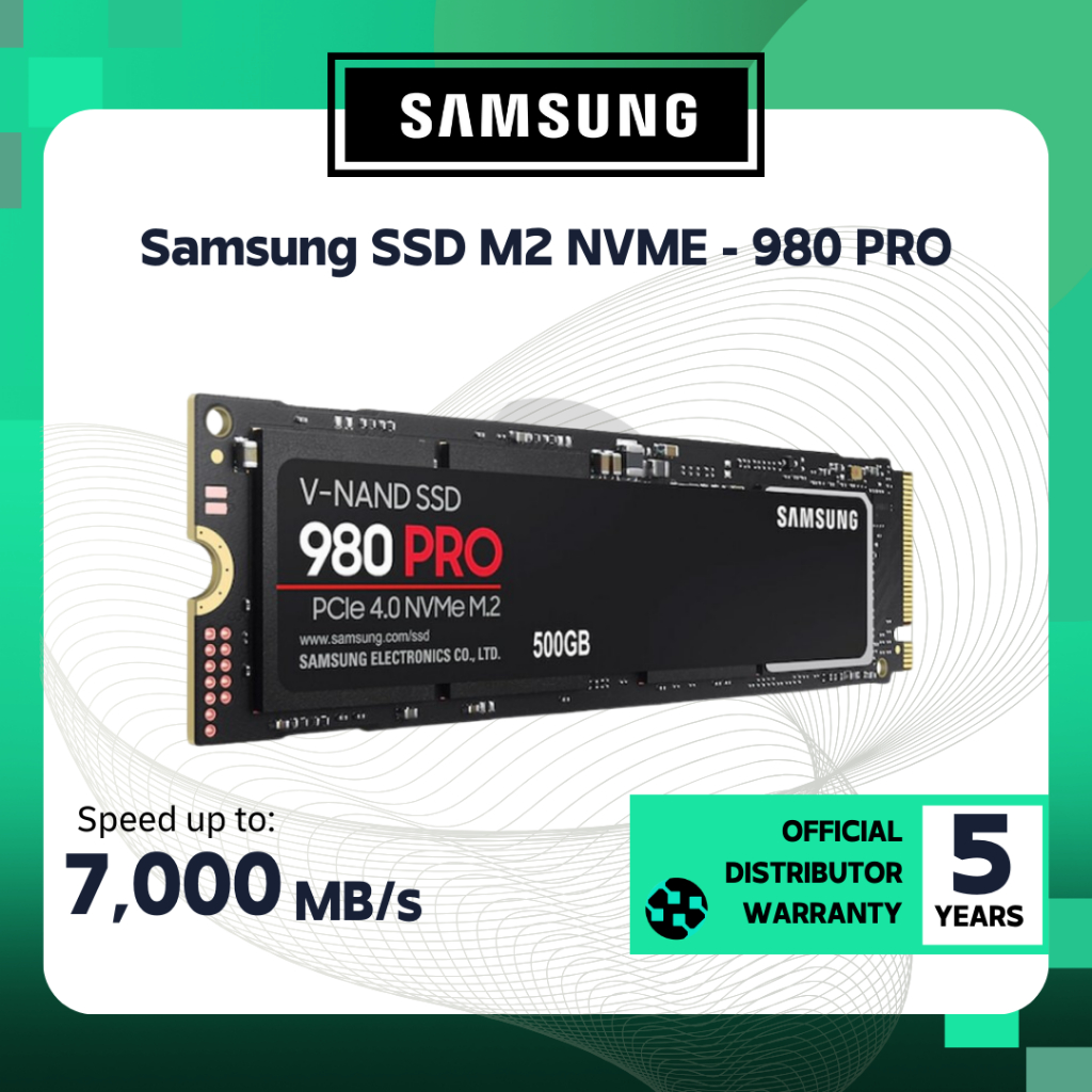 Jual Samsung SSD 980 PRO 1TB / 2TB / 500GB 980PRO M.2 PCIe Gen4.0 NVMe ...