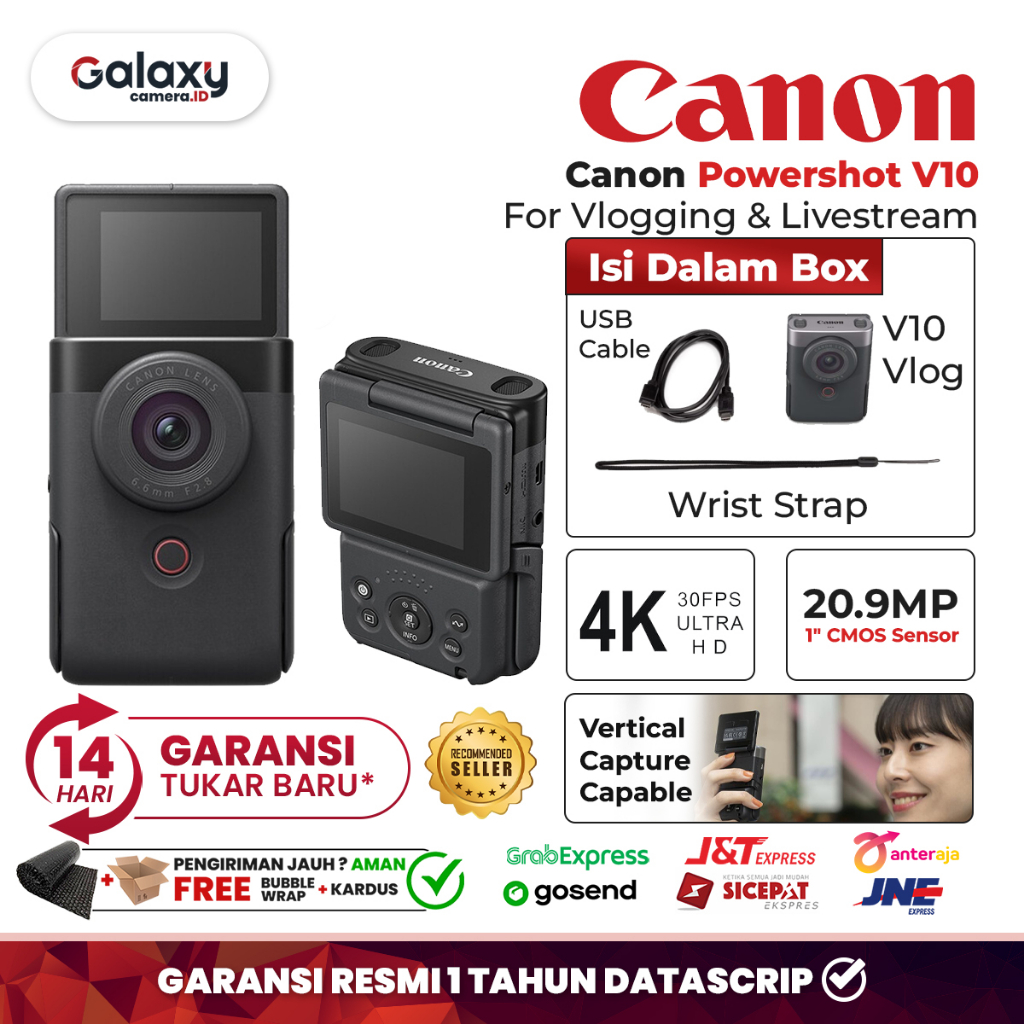 Canon Powershot V10 Kamera Vloging Power shot V 10 Camera Resmi
