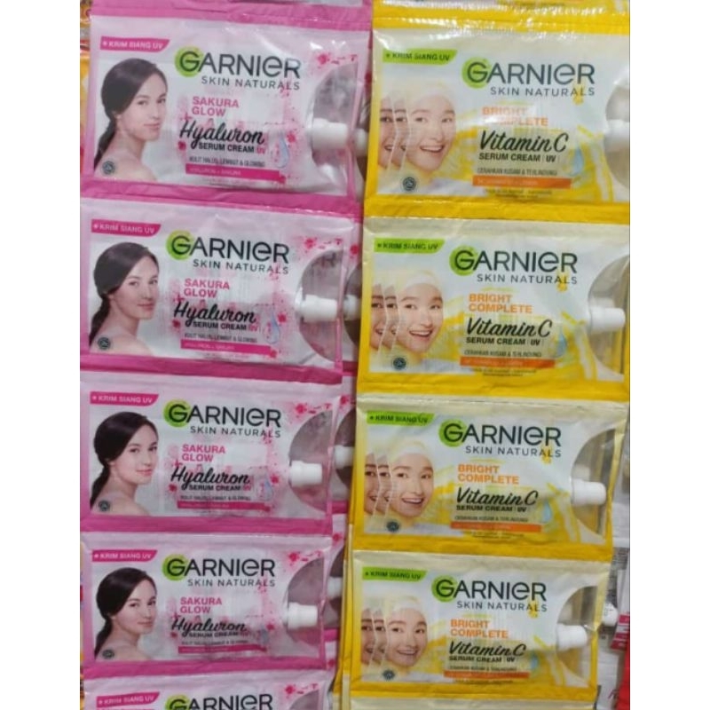 Jual Garnier Serum UV Day Cream Sachet isi 12 pcs Kuning Shopee