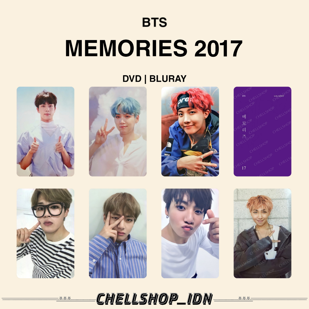 BTS Memories Of 2017 Blue Ray Cards | Bts Memories Of 2017 Blu Ray 