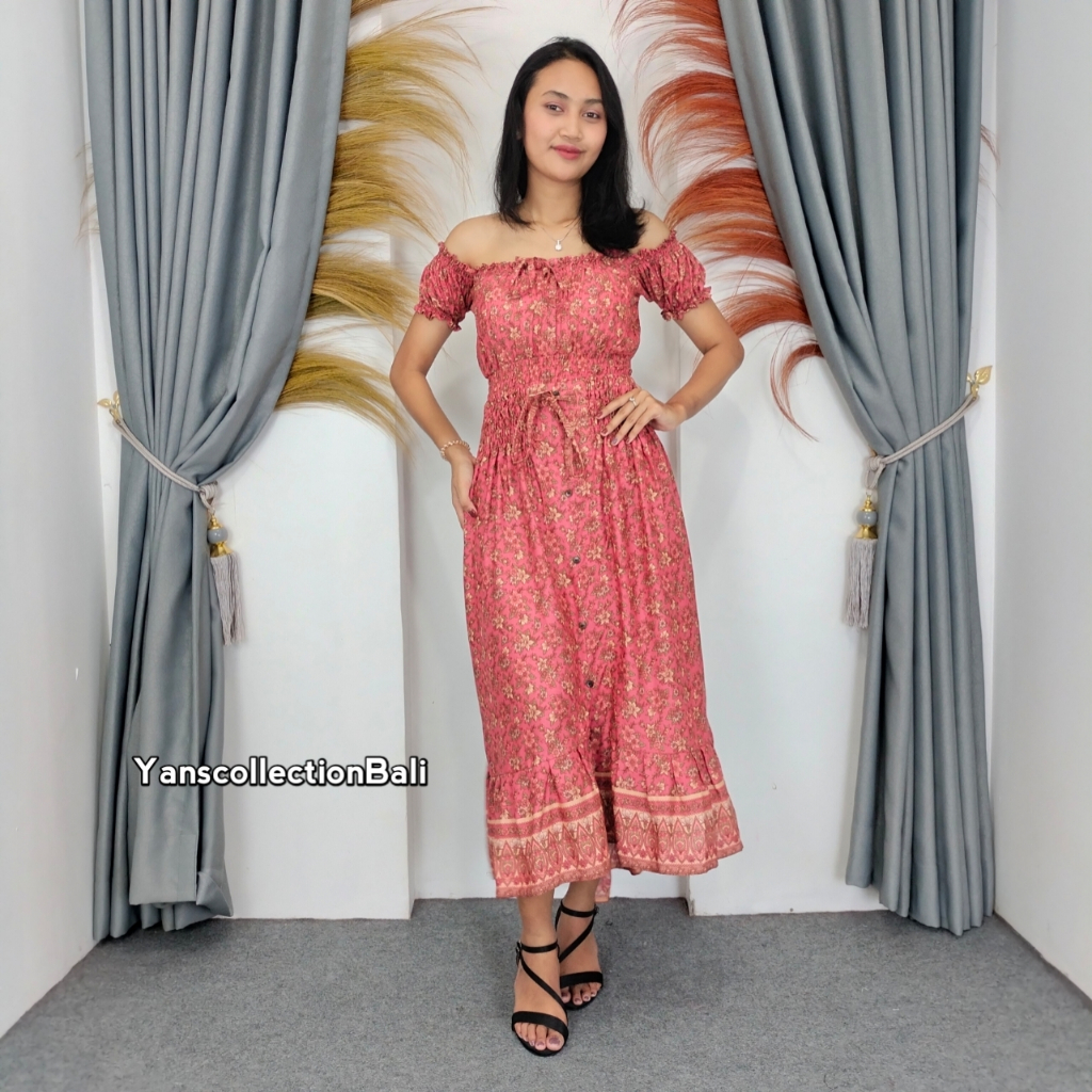 Jual Setelan rok pantai Bali wanita kancing top karet oneset | Shopee ...
