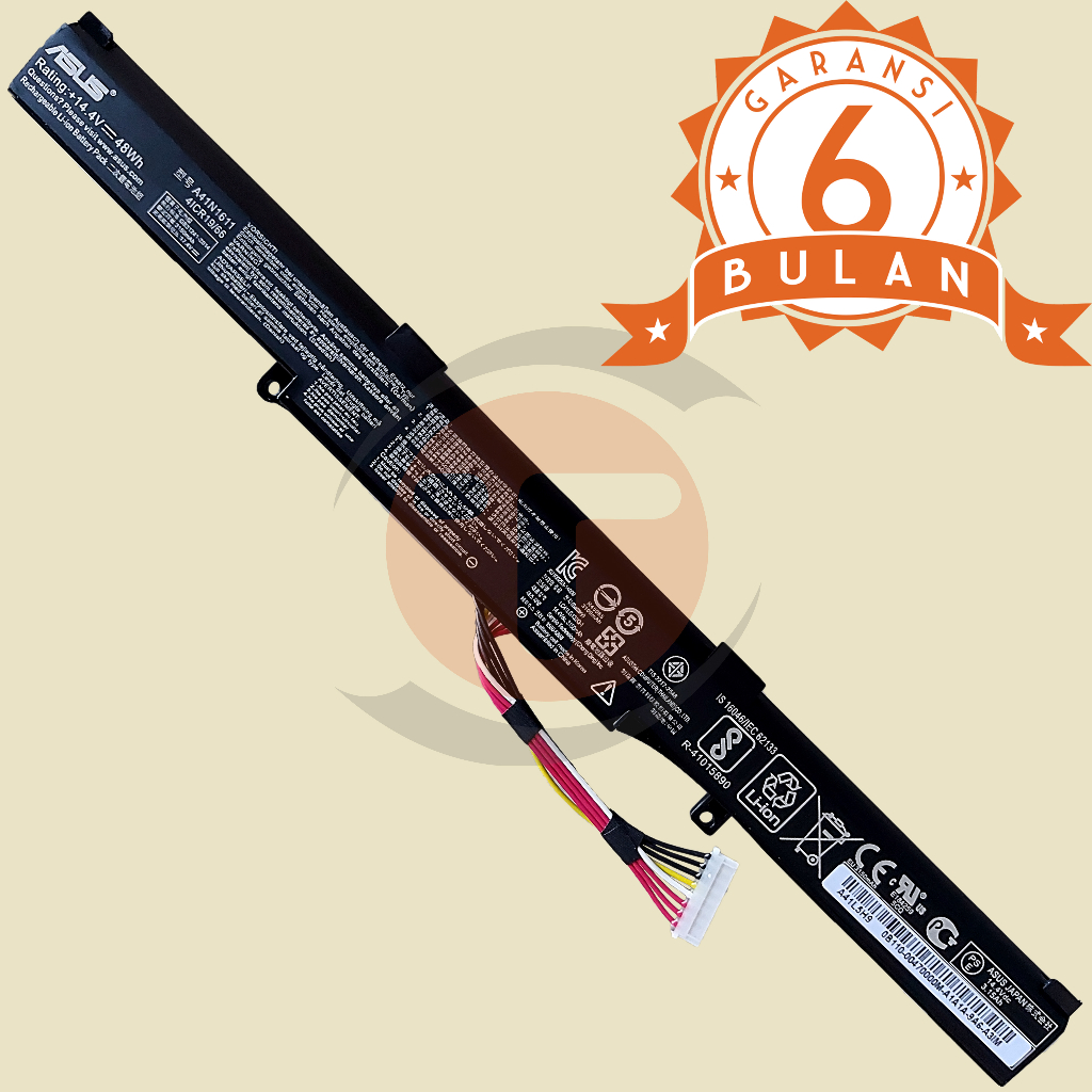 A41N1611 Batterie pour ASUS Rog Strix GL553VD GL553VE GL553VW GL753V GL753VD GL753VE FX53VD FX53VE FX53VW FX553VD FX553VE FX753VD FX753VE ZX53V ZX53VW ZX553V ZX553VD PX553VD PX753VD G553VD G553VE