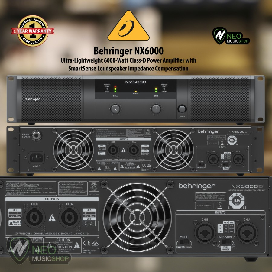 Jual Behringer NX6000 Ultra Lightweight 6000Watt ClassD Power