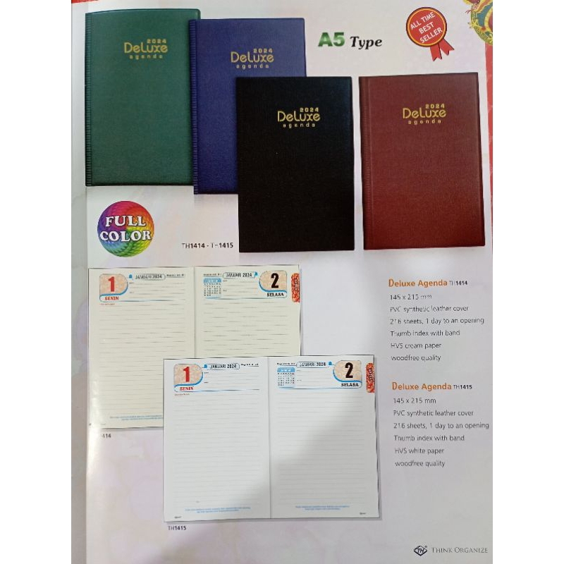 Jual BUKU AGENDA DELUXE Crem Dan Putih Tahun 2024 | Shopee Indonesia