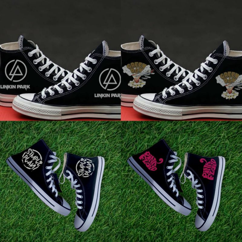 SEPATU CONVERSE SEPATU LIKINPARK GREEN DAY SIMPLE PLAN PINK FLOYRD