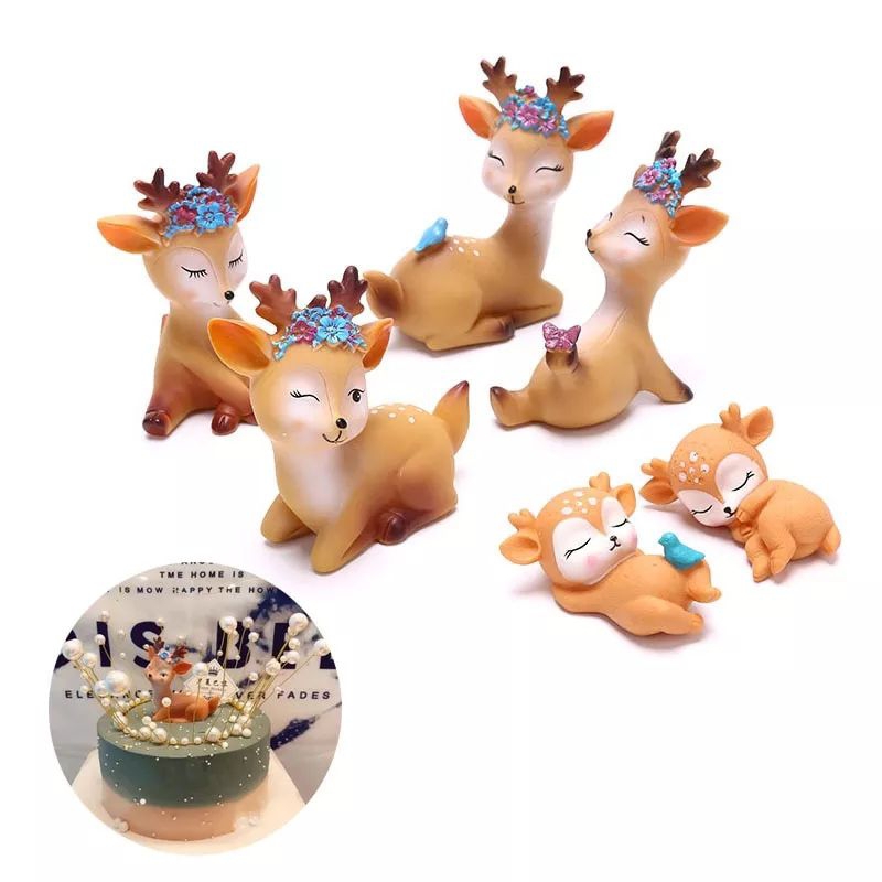 Jual Topper hiasan cake kue dekorasi koleksi binatang rusa deer sika ...
