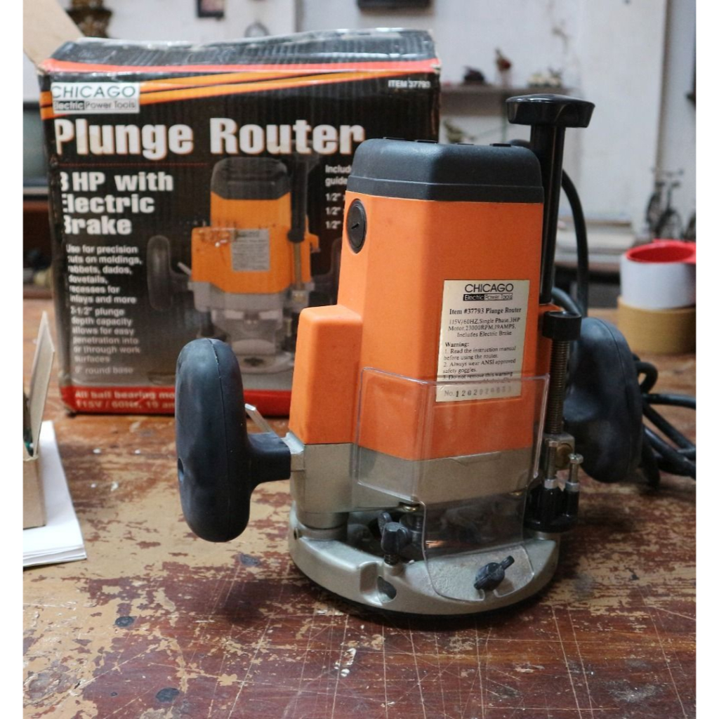 mesin kayu Chicago Electric Power Tools Plunge Router Plunge Router