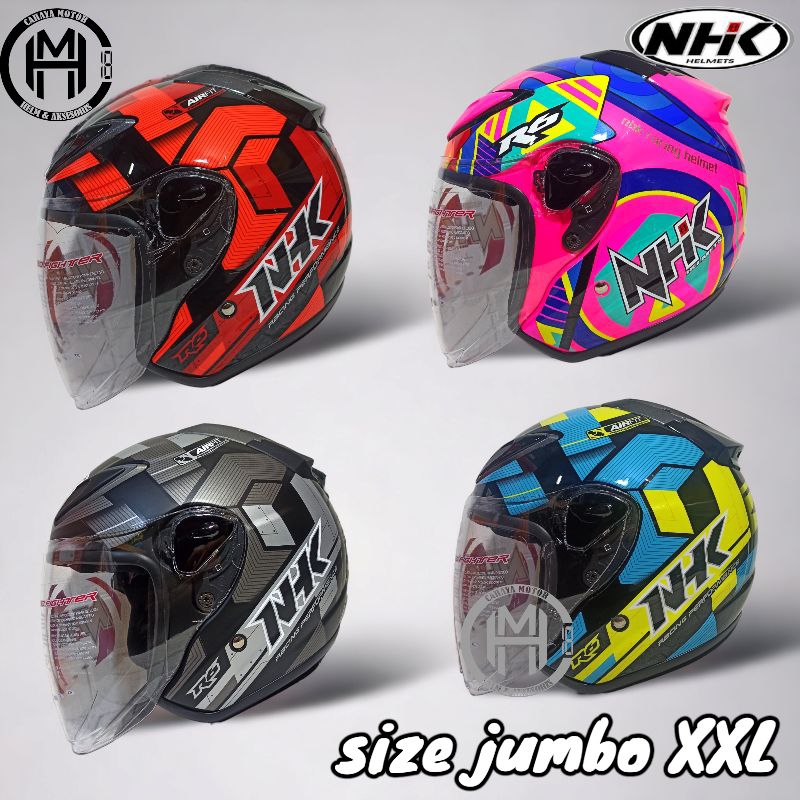 Jual HELM NHK R6 MOTIF|HALF FACE JUMBO XXL | Shopee Indonesia