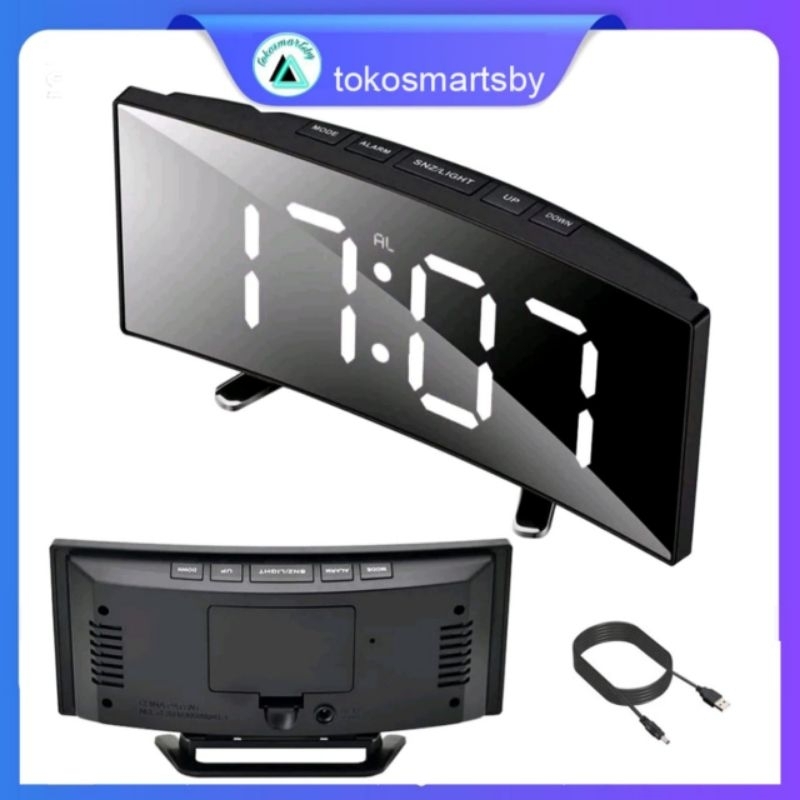 Jual Jam Digital Meja LED Mirror Alarm Clock DT 6507 / Merah Hijau