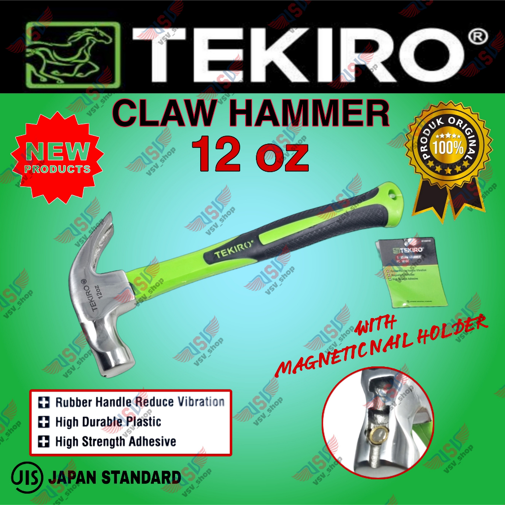 Jual TEKIRO Palu Kambing 12oz NEW Claw Hammer Cabut Paku Martil