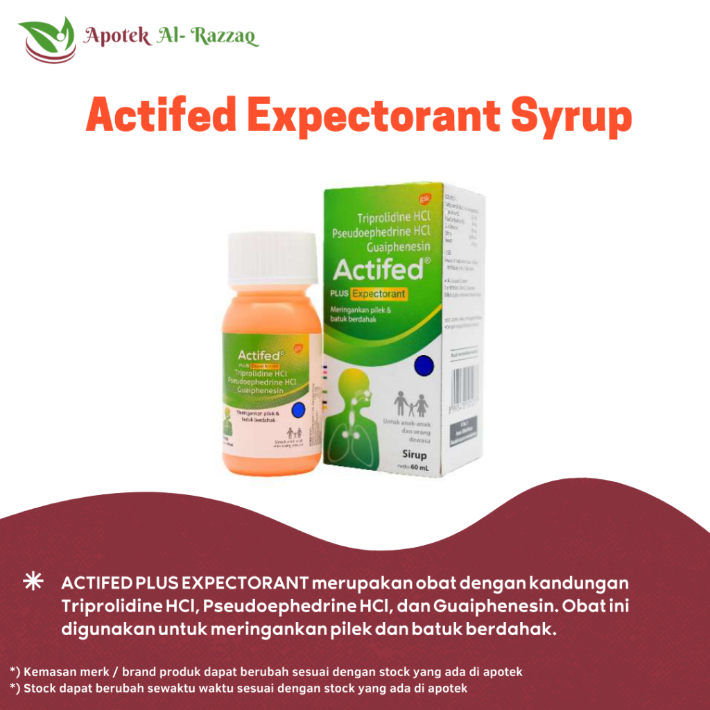 Jual Actifed Syrup Hijau 60 Ml Pilek Dan Batuk Berdahak Shopee