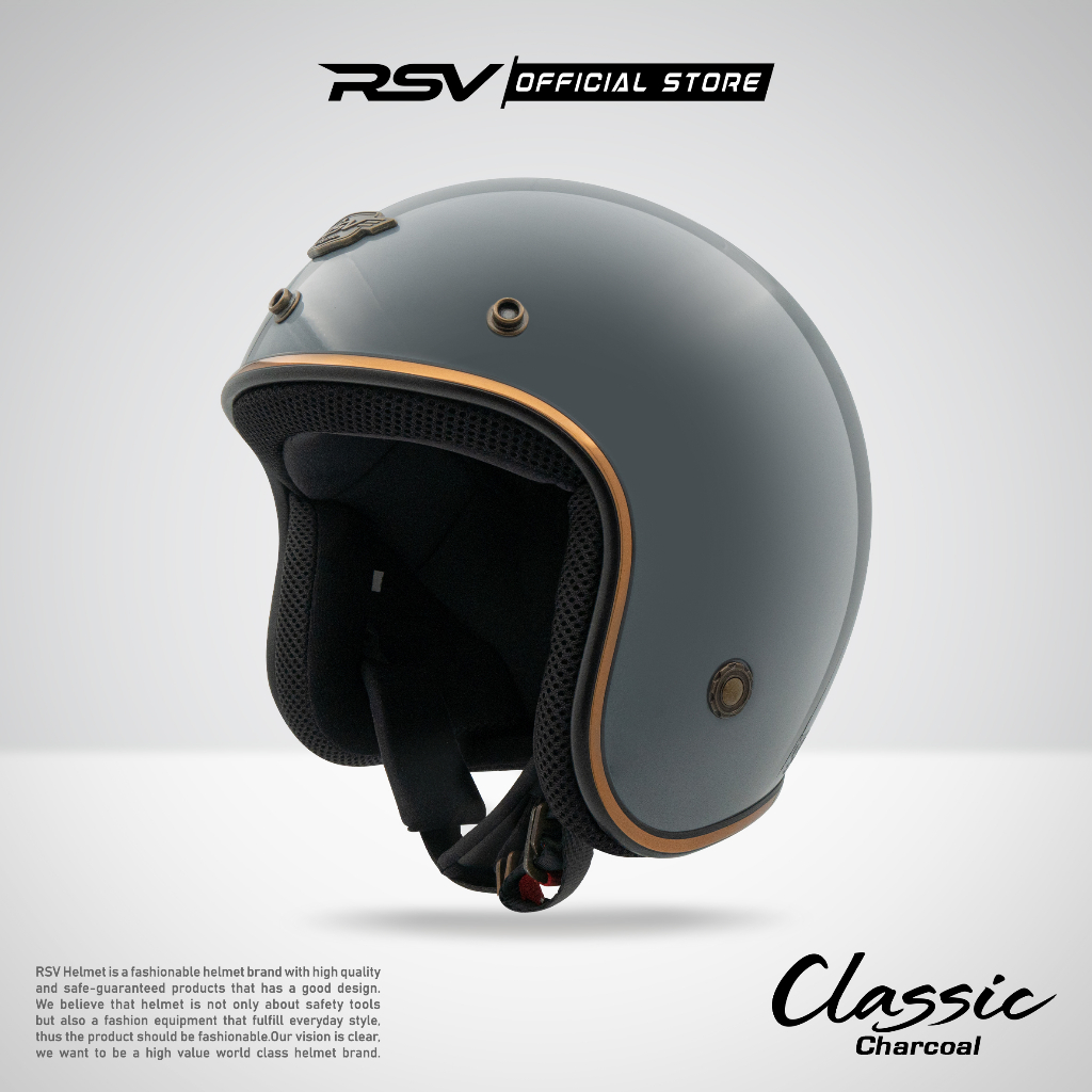 Jual HELM RSV CLASSIC CHARCOAL GLOSSY | Shopee Indonesia