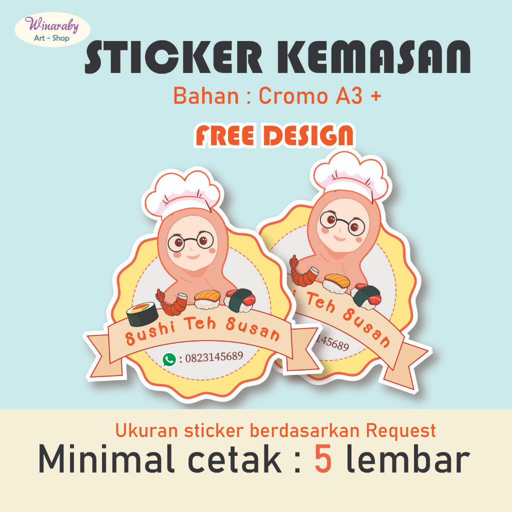 Jual Cetak Stiker Cromo Label Bulat Label Nama Label Makanan Toples Kemasan Botol Minuman