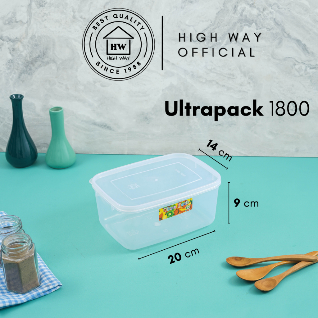 Jual High Way Ultrapack 1800ml Sealware Plastik Kecil Set Tanpa Sekat Wadah Tempat Donat Kotak 4150