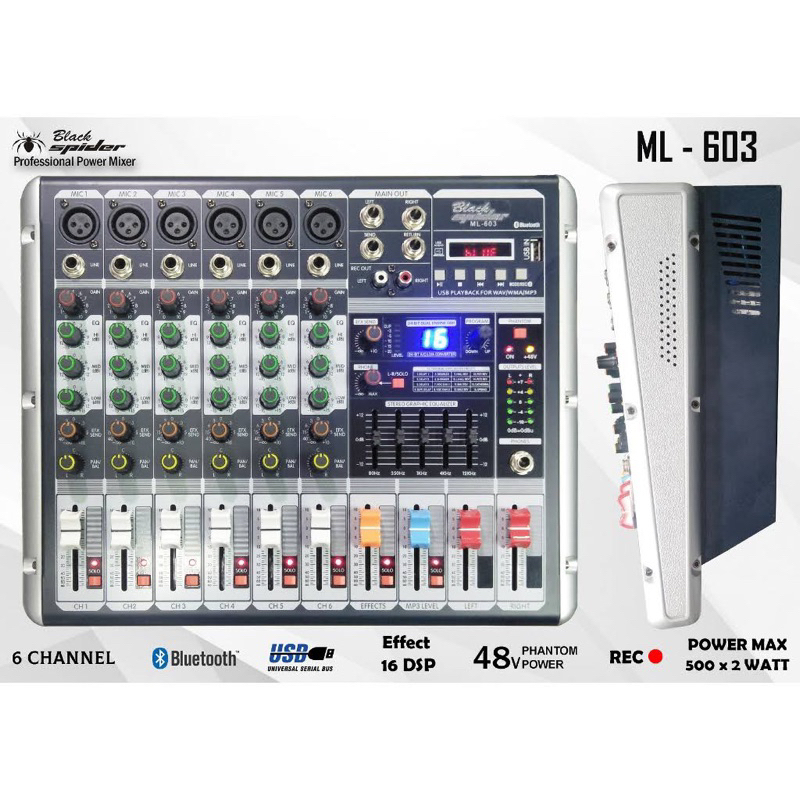 Jual Blackspider Power Mixer Blackspider ML603 Power mixer Black