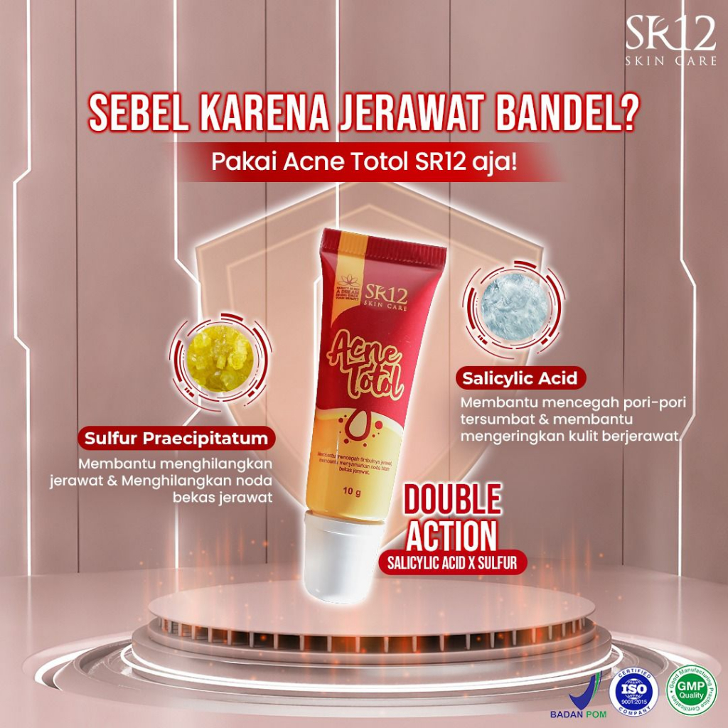 Jual OBAT KRIM JERAWAT BPOM Acne Totol SR12 Penghilang Jerawat Cream ...