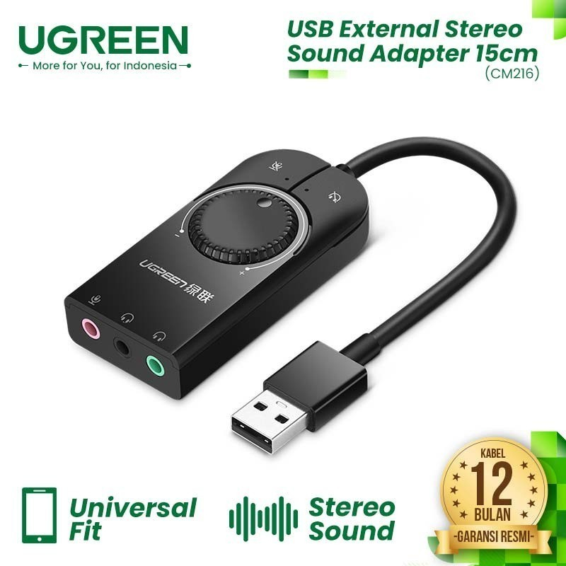 Jual UGREEN 40964 USB External Soundcard Stereo Sound Audio Adapter 3 ...