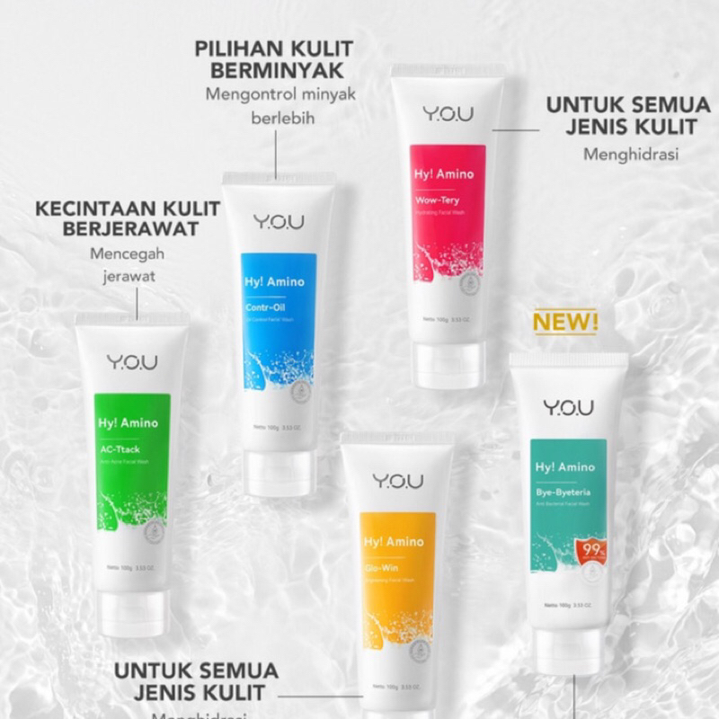 Jual YOU Hy! Amino Facial Wash All Variant 100g Oil Control