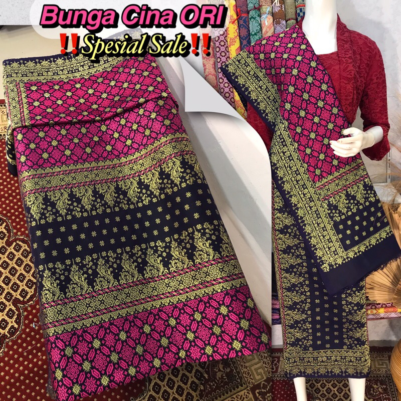 Jual Songket Bunga Cina ORI-Asli Tenun Tangan Palembang | Shopee Indonesia