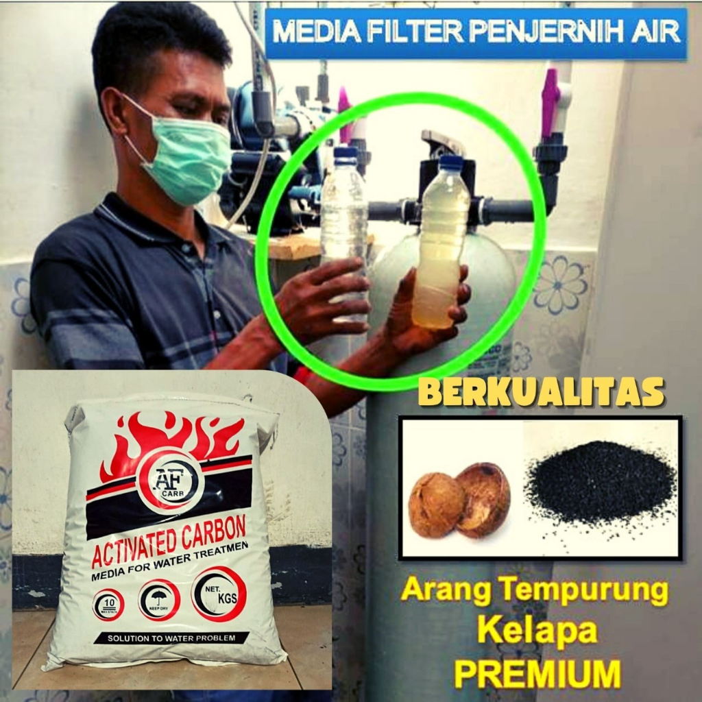 Jual Karbon Aktif Kg Media Alat Penyaring Penjernih Air Kotor Keruh