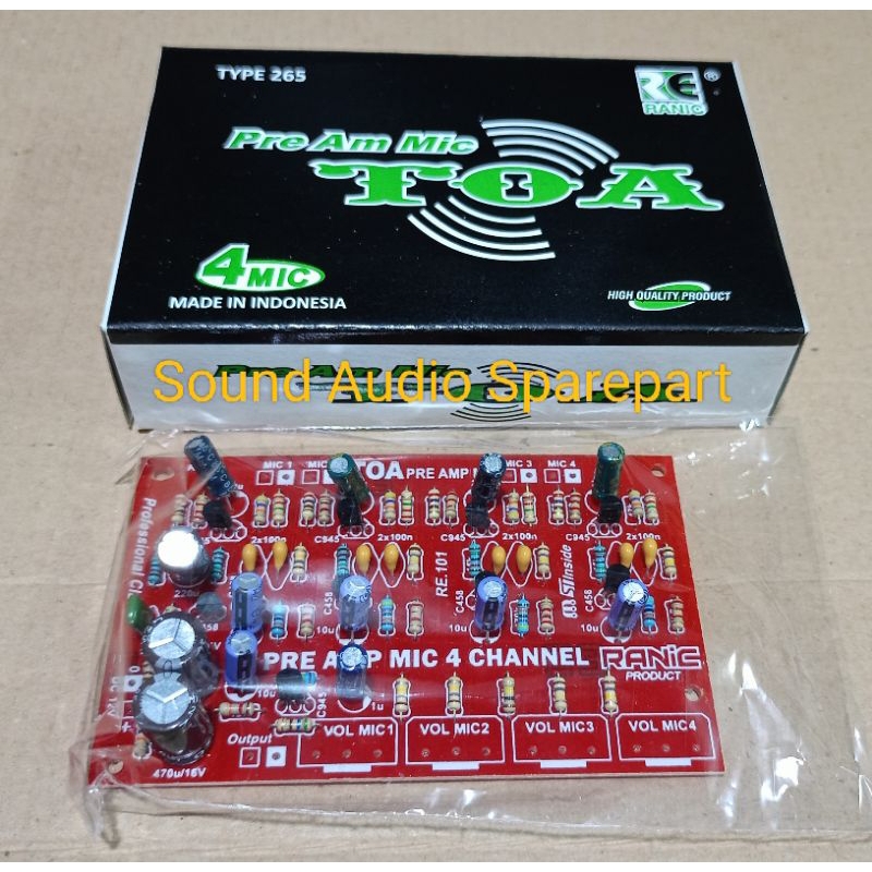 Jual Kit Penguat Mic Pre Amp Mic Mixer 4 Channel Model TOA | Shopee