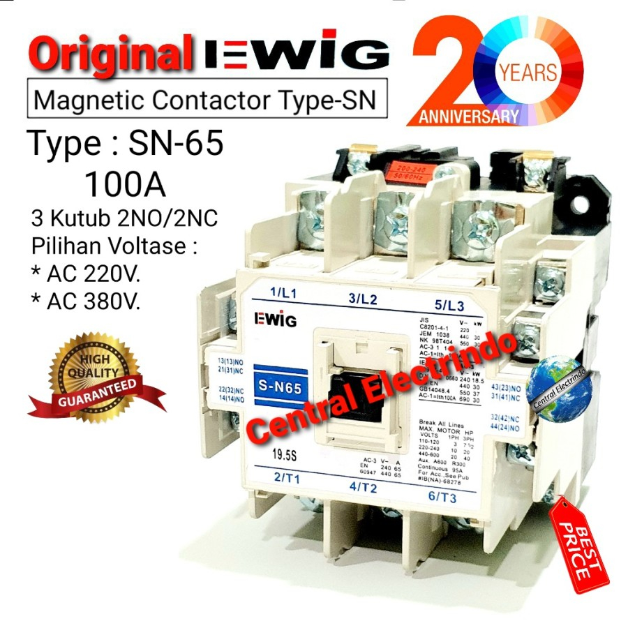 Jual Magnetic Contactor Sn Vac Ac V Shopee Indonesia