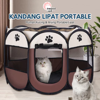 Kandang Lipat Portable - Kandang Kucing Besar - Rumah Kucing Untuk Melahirkan Jumbo Tenda Anjing Hewan Peliharaan - Pagar Tenda Lipat Kucing - Pagar Tenda Lipat Portabel Dengan 8 Panel Untuk Kucing Anjing - Playpen Kucing - Kandang Lipat Tenda Hewan