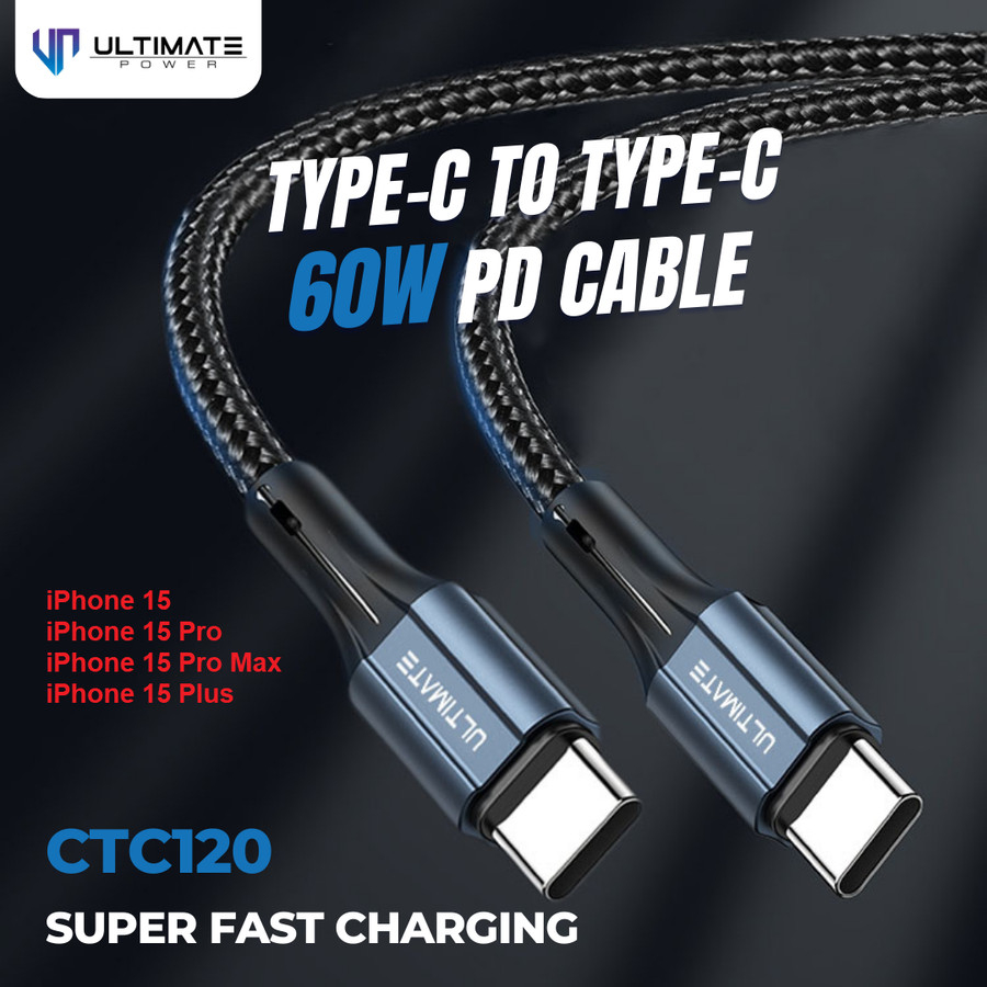 Jual Kabel Data Cable iPhone 15 Pro Max Plus 60W Braided Ultimate