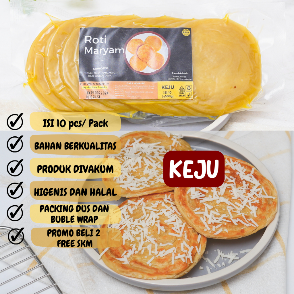 Jual ISI 10 Roti Maryam Keju / Roti Cane / Canai (GROSIR) | Shopee ...