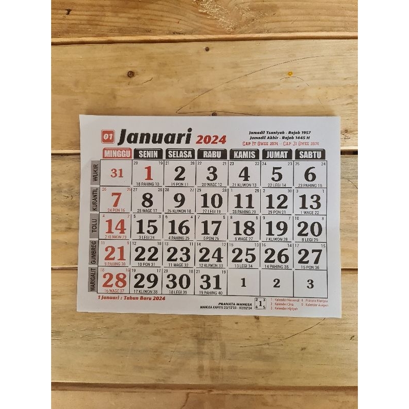 Jual Blangko Kalender Wuku Shopee Indonesia