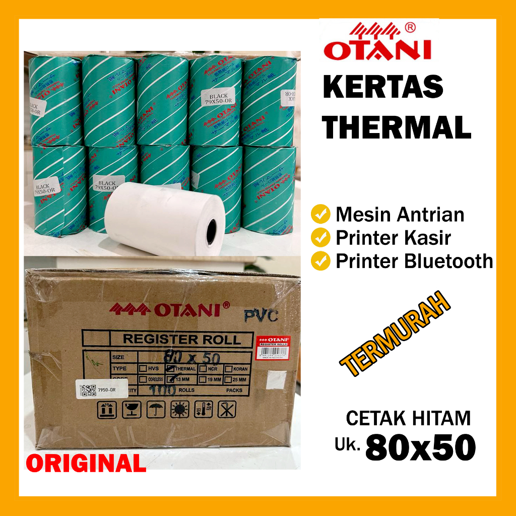 Jual Roll Otani Kertas Struk Kasir Kertas Thermal X Kertas Kasir Thermal Roll