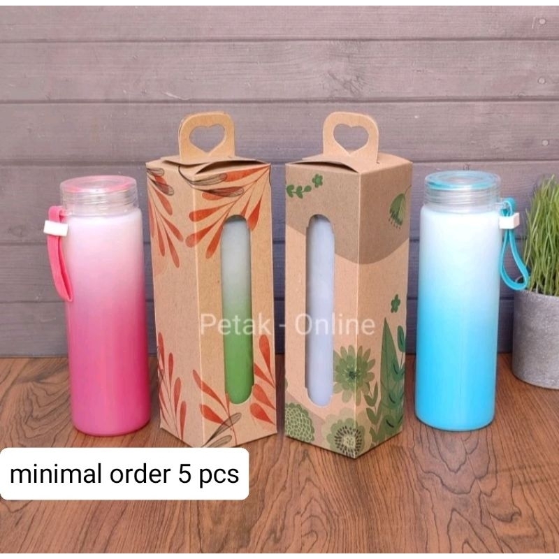 Jual Botol/ Tumbler Doff Warna Gradasi Kemasan Box Tenteng Love ...