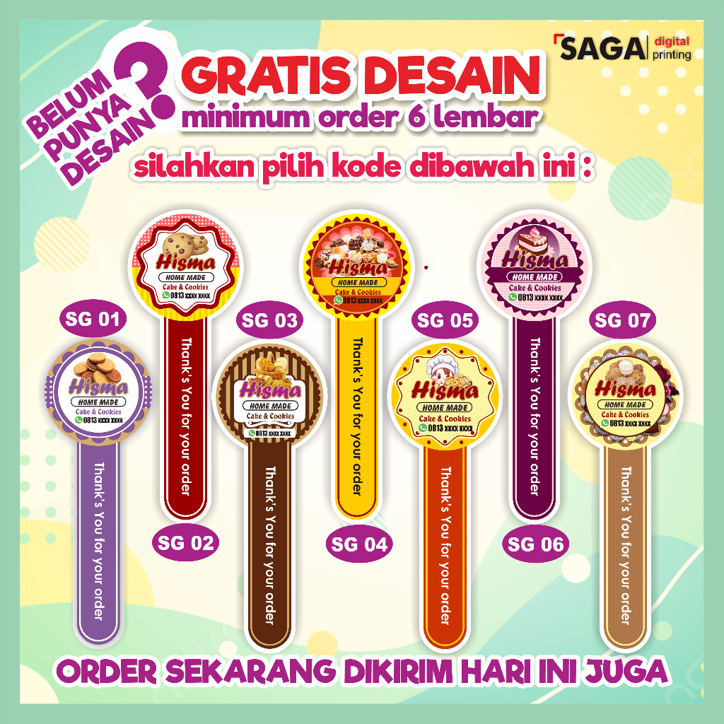 Jual Cetak Stiker Label Segel Botol Custom/ Sticker Segel Toples Kue ...