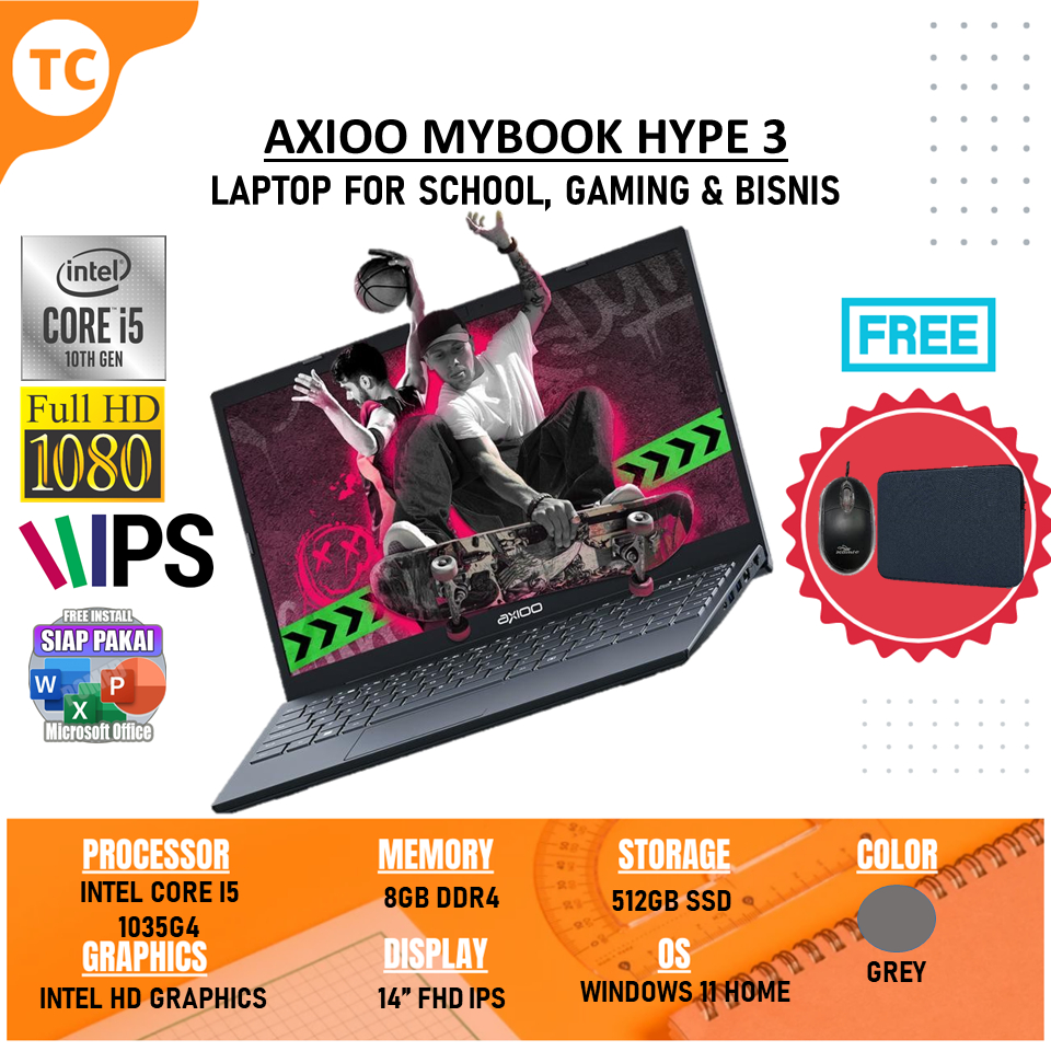 Jual Laptop Sekolah Murah Axioo Mybook Hype Intel Core I G Gb Gb Ssd Fhd Ips Windows