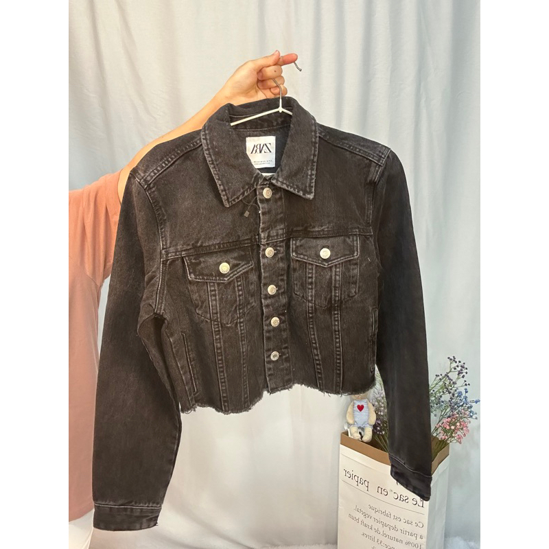 Jaket Zara Denim Jacket For Women Jual Crop Denim Jacket With