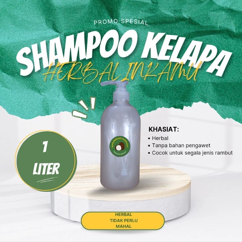 Jual SHAMPOO DAN CONDITIONER COCONUT HERBALINKAMU 1000lm / 500ml (kode