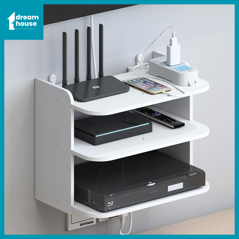 Jual Rak Gantung Dinding Set Top Box Receiver DVD Modem Tempat ...