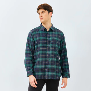 M231 Kemeja Pria Flannel Panjang Navy 3019