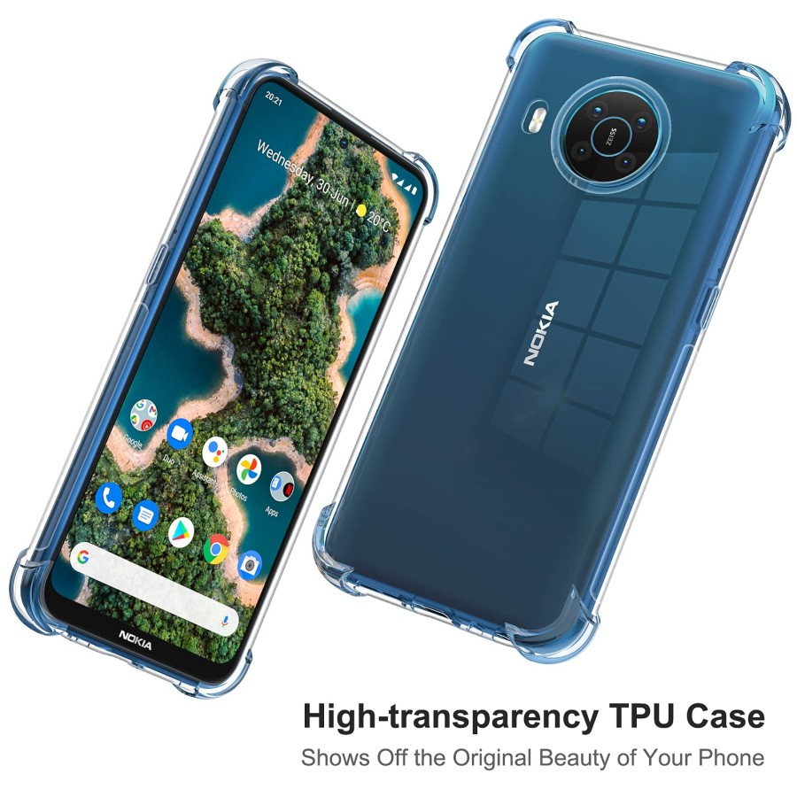 Cover Trasparente + Pellicola Vetro Temperato Per Nokia X20 Custodia