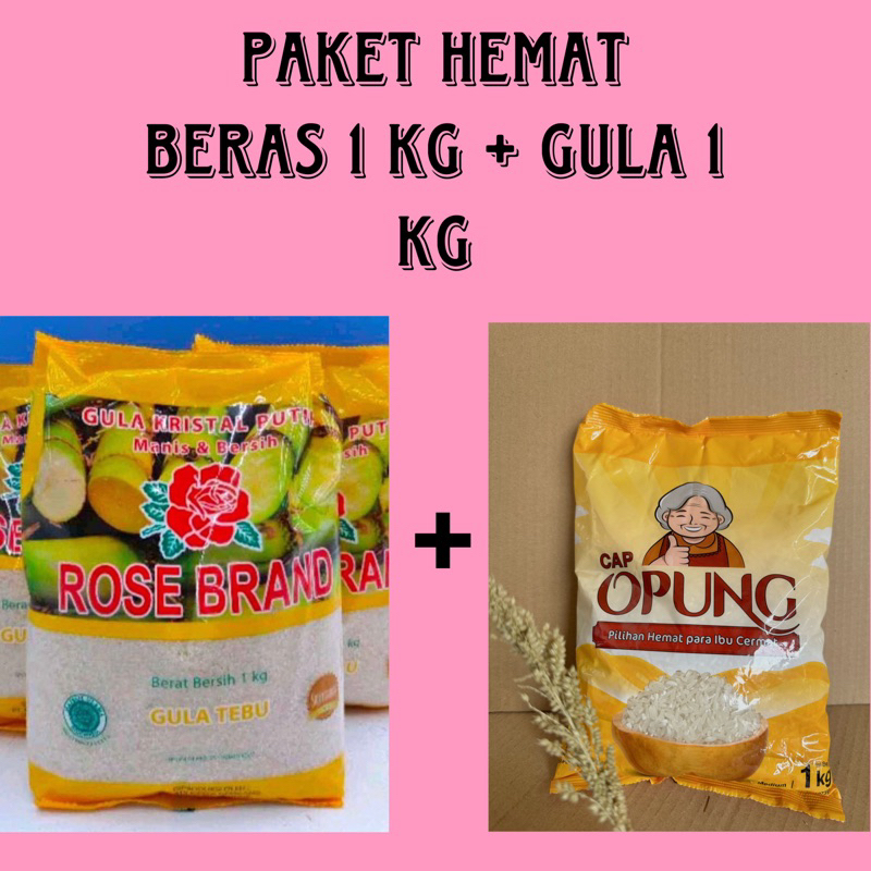 Jual Paket Hemat Gula 1 Kg Beras 1 Kg Shopee Indonesia 8815