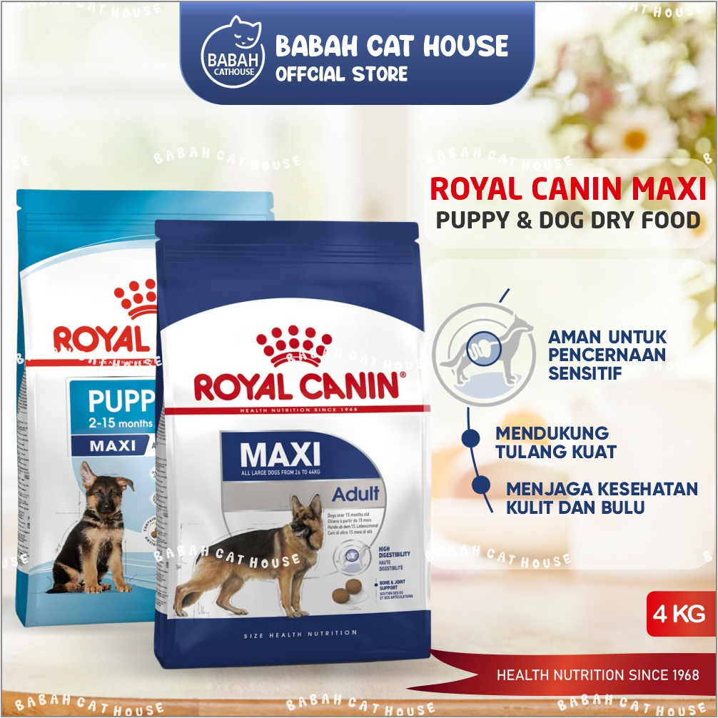 Jual Royal Canin MAXI Adult Puppy 4KG RC Dog Food Makanan Anjing Anak Dewasa 4 kg Ras Besar Large Size Ukuran Dry Kering Untuk Anakan Husky Herder Golden Retriever Bulu Pendek