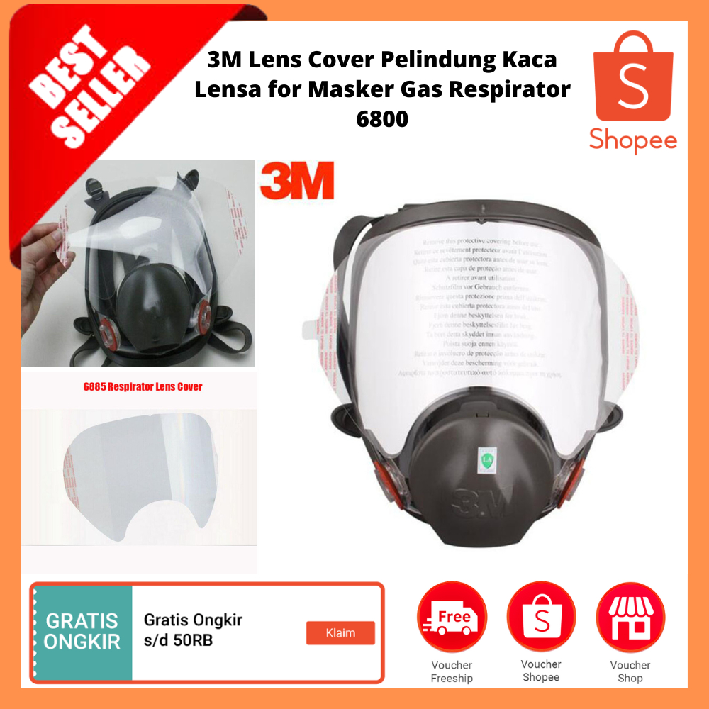 Jual Lens Cover Pelindung Kaca Lensa for Masker Gas Respirator 6800 ...
