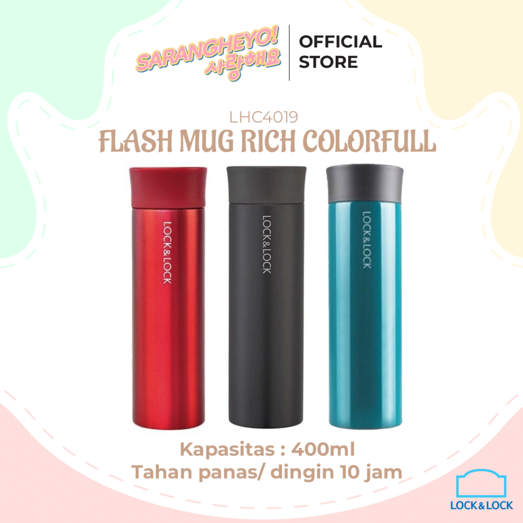 Jual Locknlock Vacuum Flask Mug Bottle Tumbler Tahan Panas Dingin Rich Colorfull 400ml Lockandlock 1151