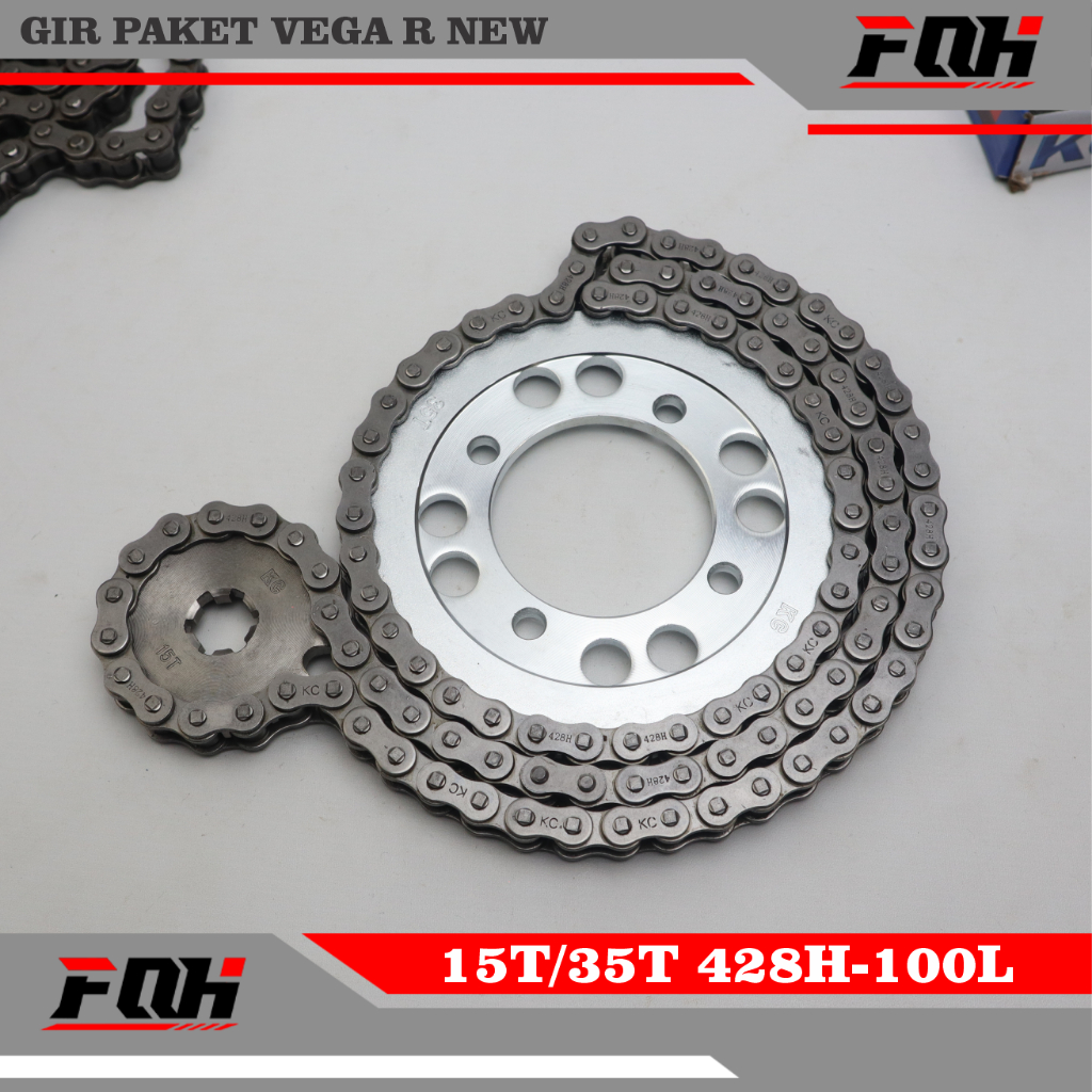 Jual Gear Set Vega R New 15T/35T 428H-100L Hitam KC / gir set vega r ...
