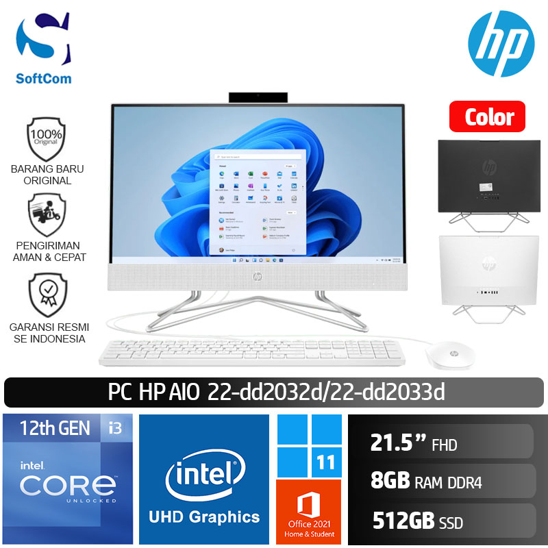 Jual PC HP AIO 22 Dd2032d Dd2033d I3 1215U 8GB 512GB SSD 21 5 FHD W11   Id 11134207 7r992 Llxagqaj72fz5c