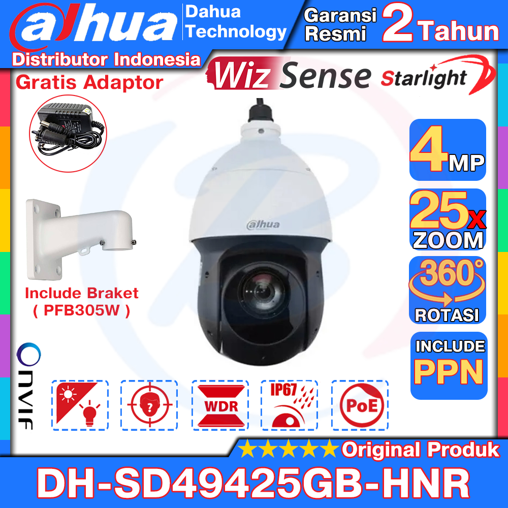 Jual Dahua DH-SD49425GB-HNR PTZ Ipcam Pan Tilt 4mp 25X Zoom Optic ...