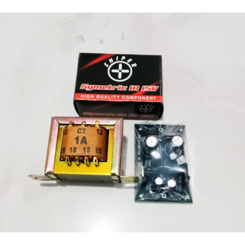 Jual Paket Power Supply Lengkap PSU Simetris 1A 15V Komplit Travo 1A CT