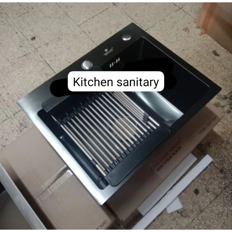 Jual Kitchen sink Golden hand black 5040 cm / Sink Golden hand hitam ...