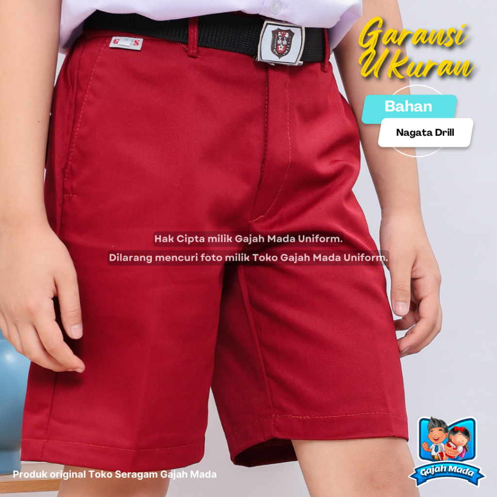 Jual Celana Pendek Sd Merah Maroon Premium Karet Seragam Sekolah Gajah Mada Uniform Shopee 6388