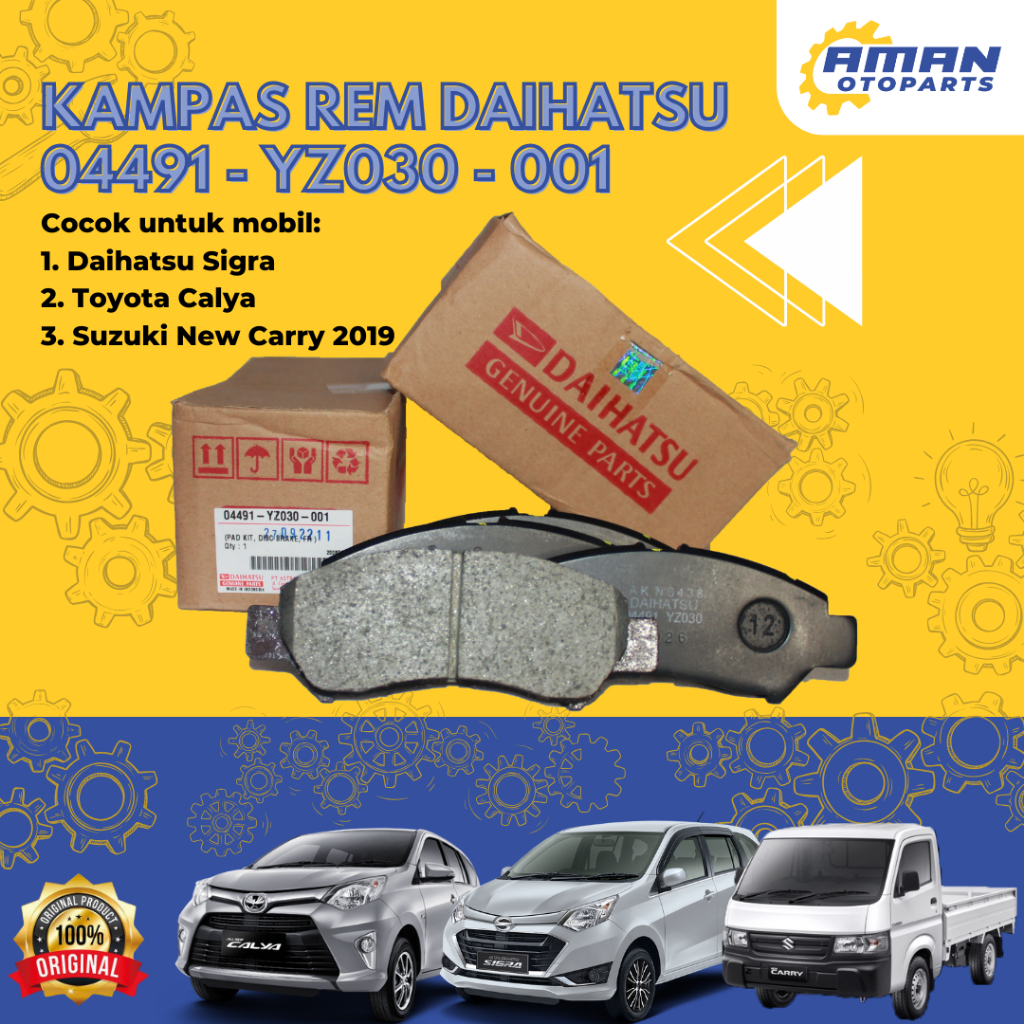 Jual Brake Pad Kampas Rem Depan Daihatsu Sigra Calya New Carry